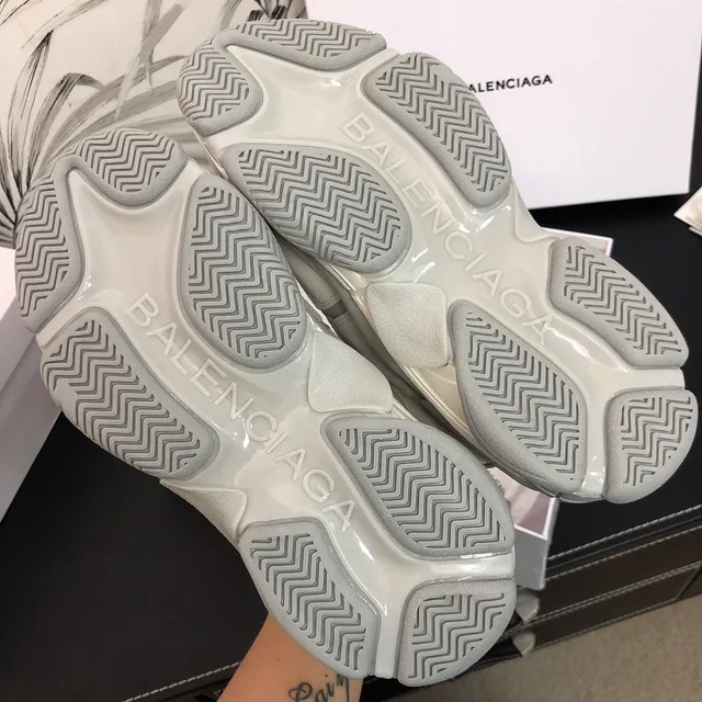 Balenciaga Triple S Beige Gray White Chunky Sneakers 3