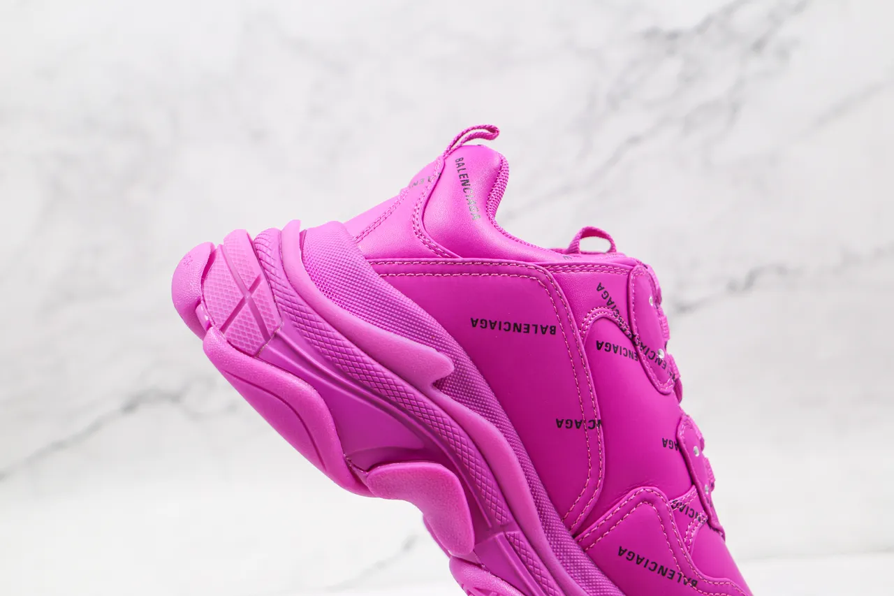 Balenciaga Triple S Monochromatic Pink Chunky Sneakers 6