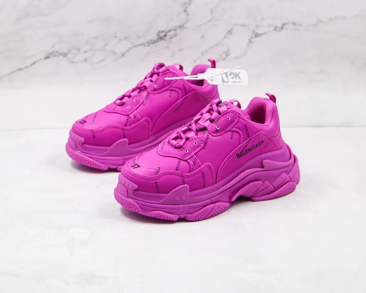 Balenciaga Triple S Monochromatic Pink Chunky Sneakers 7
