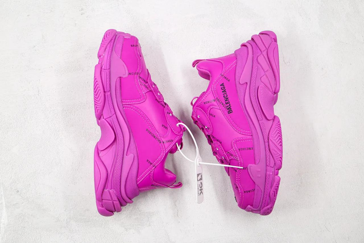 Balenciaga Triple S Monochromatic Pink Chunky Sneakers 9