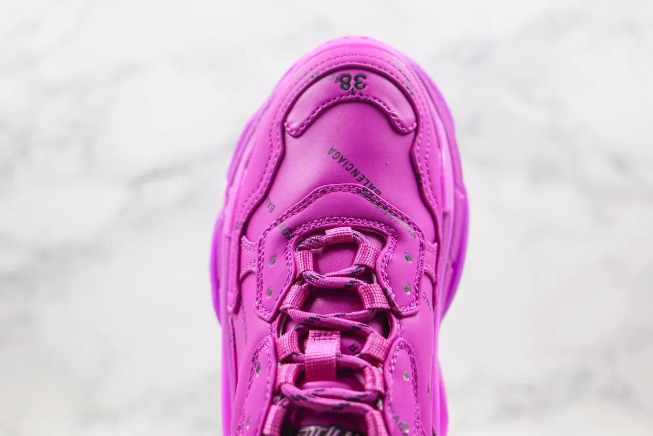 Balenciaga Triple S Monochrome Pink Chunky Sneakers 5