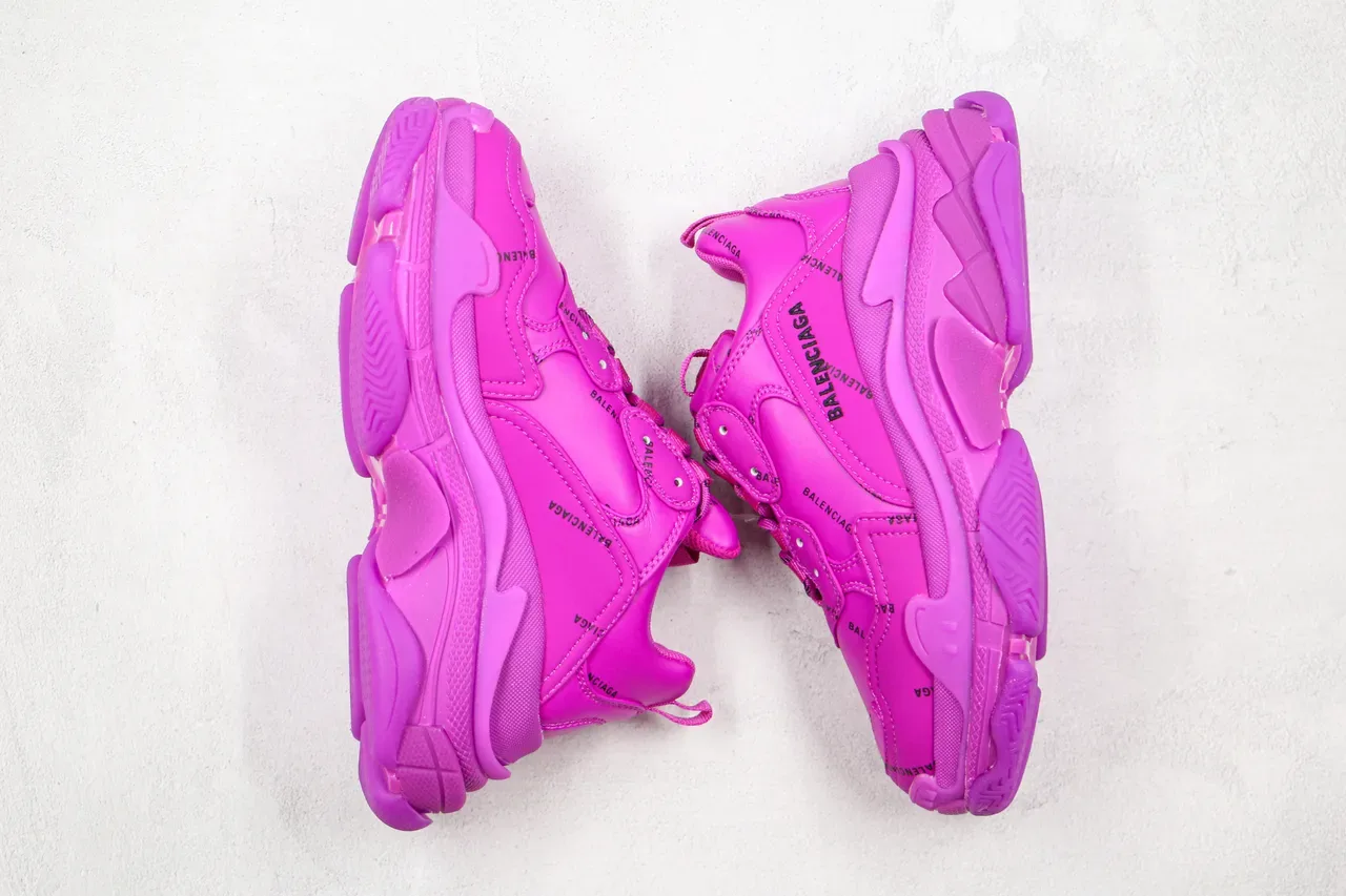 Balenciaga Triple S Monochrome Pink Chunky Sneakers 9