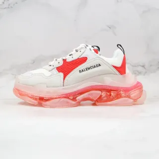 Balenciaga Triple S সাদা ও লাল ট্রান্সলুসেন্ট সোল চাংকি স্নিকার
