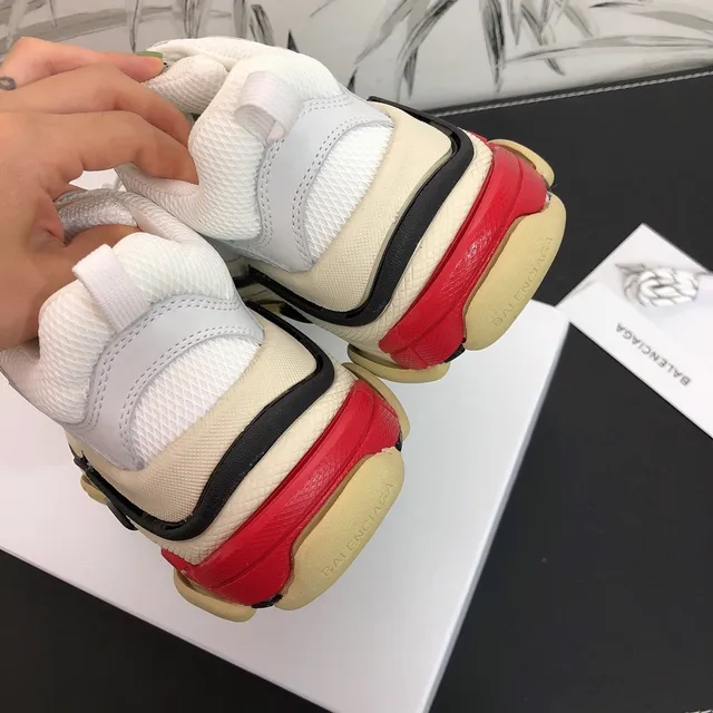 Balenciaga Triple S White Black Red Beige Chunky Sneakers 4