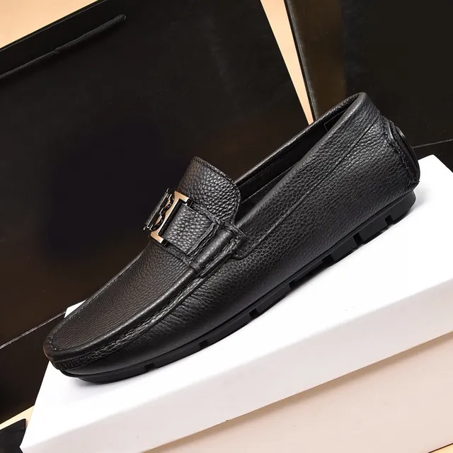 Balmain B-Court Mocasines de cuero negro granulado 5