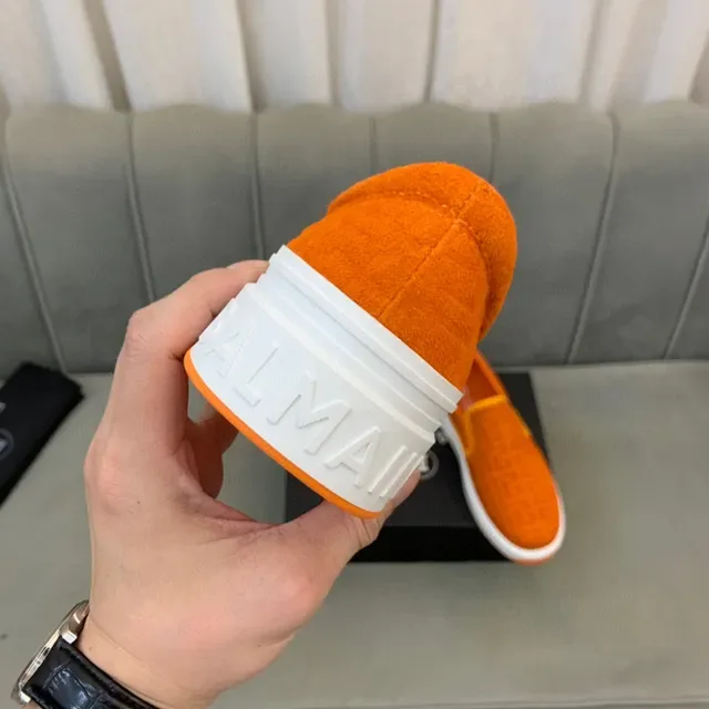 Balmain B-Court Zapatillas Lifestyle Naranja Monograma Slip-On 3