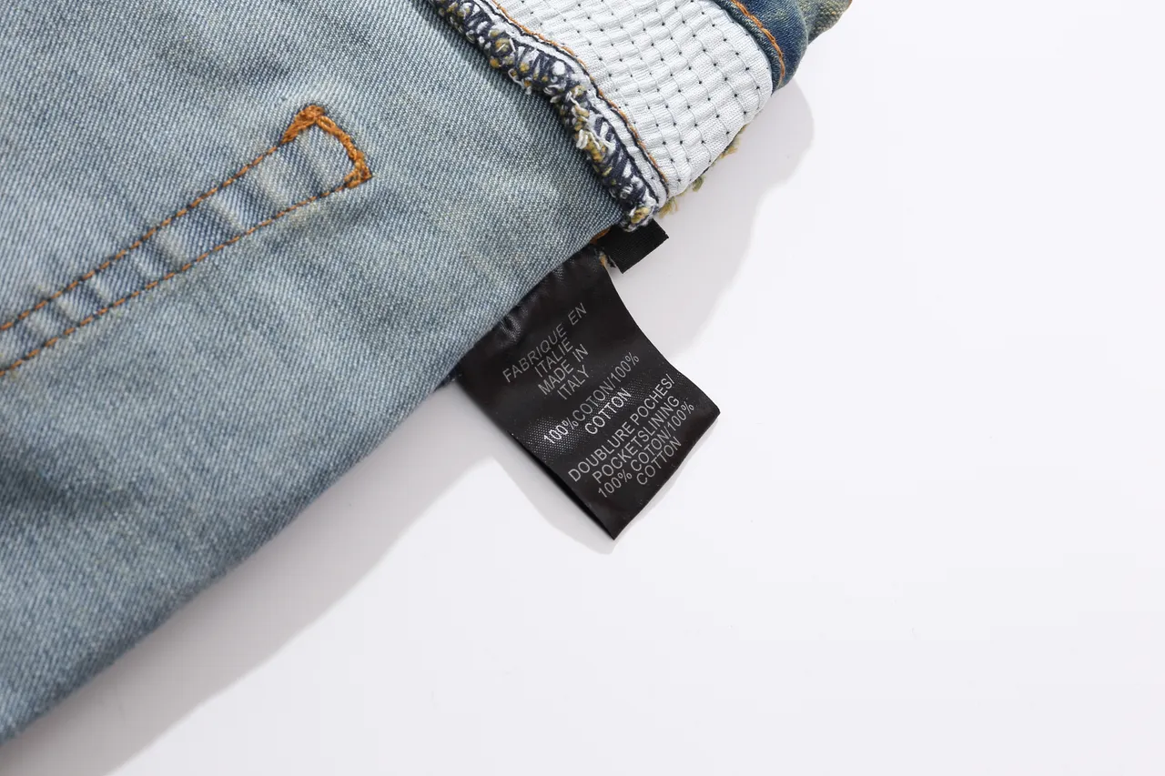 Balmain Bleu Beige usé lavage moyen denim à fermeture éclair poches avant shorts 2