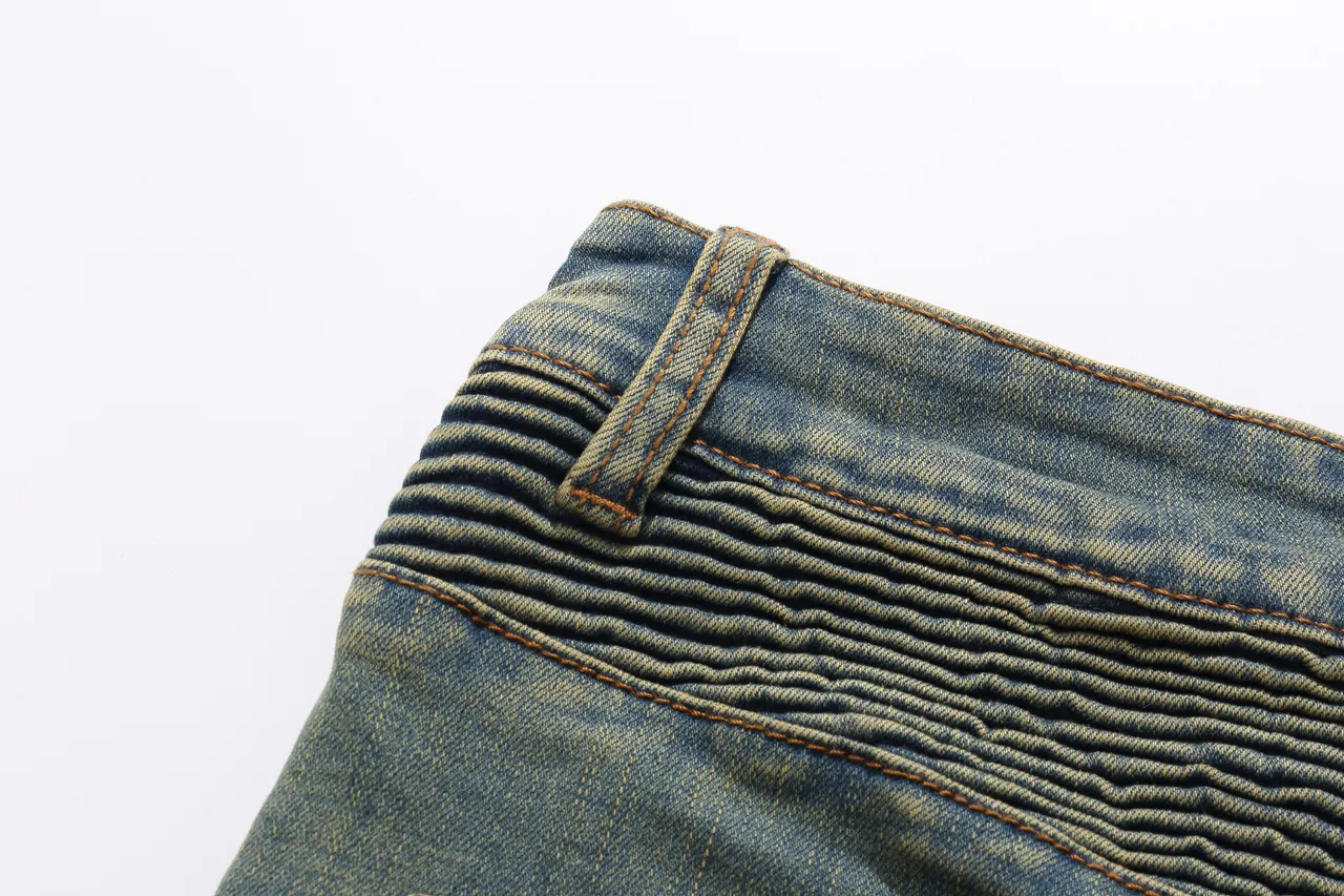 Balmain Bleu Beige usé lavage moyen denim à fermeture éclair poches avant shorts 4