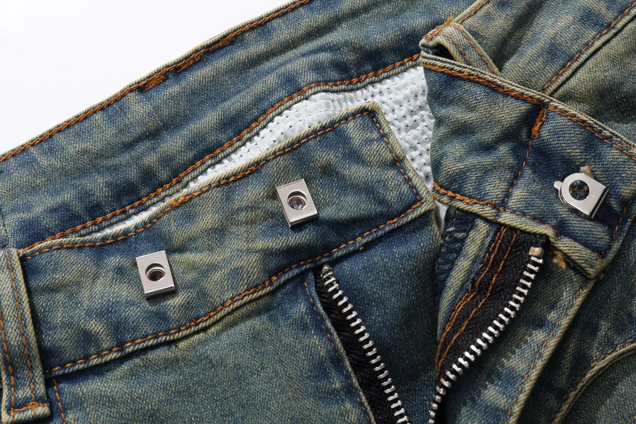 Balmain Bleu Beige usé lavage moyen denim à fermeture éclair poches avant shorts 9