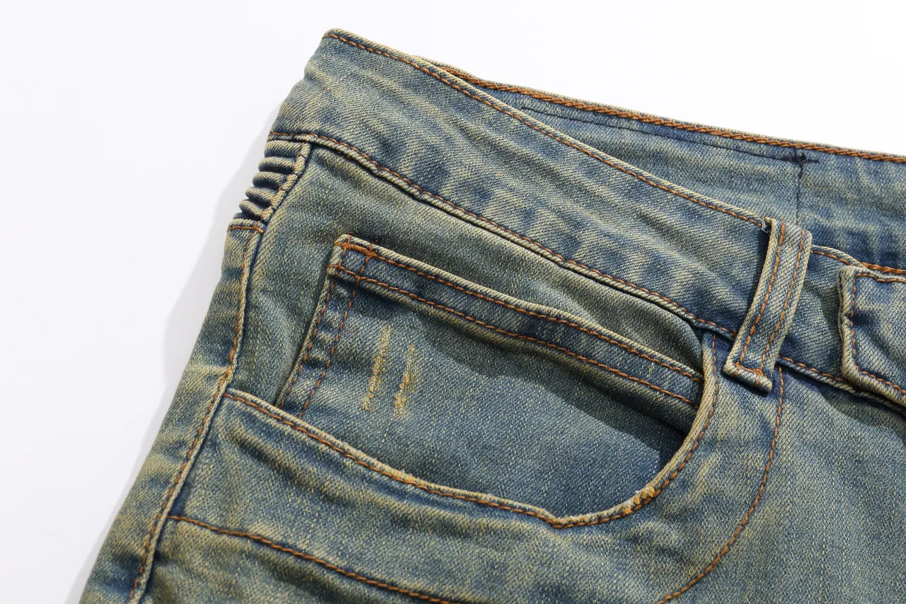 Balmain Bleu Beige usé lavage moyen denim à fermeture éclair poches avant shorts 11