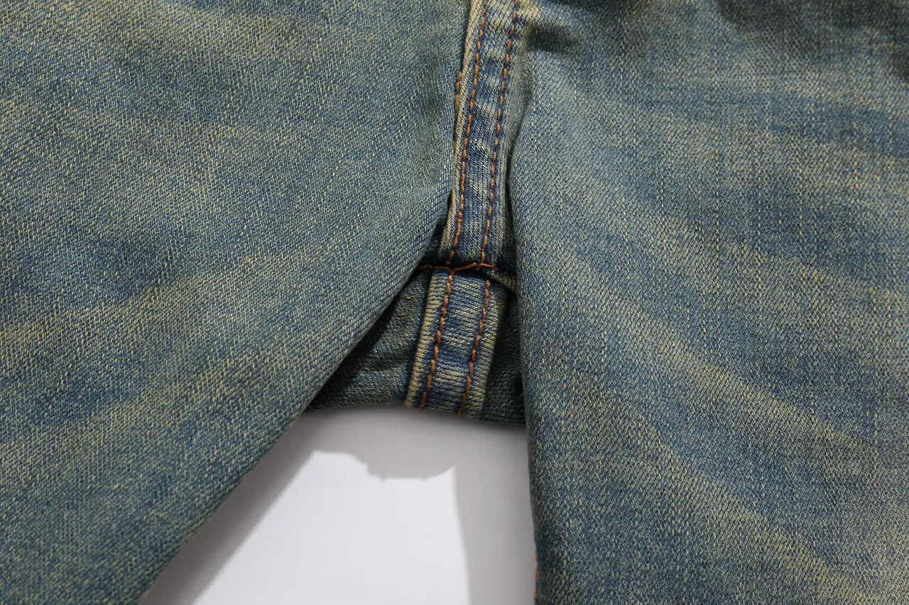 Balmain Bleu Beige usé lavage moyen denim à fermeture éclair poches avant shorts 13