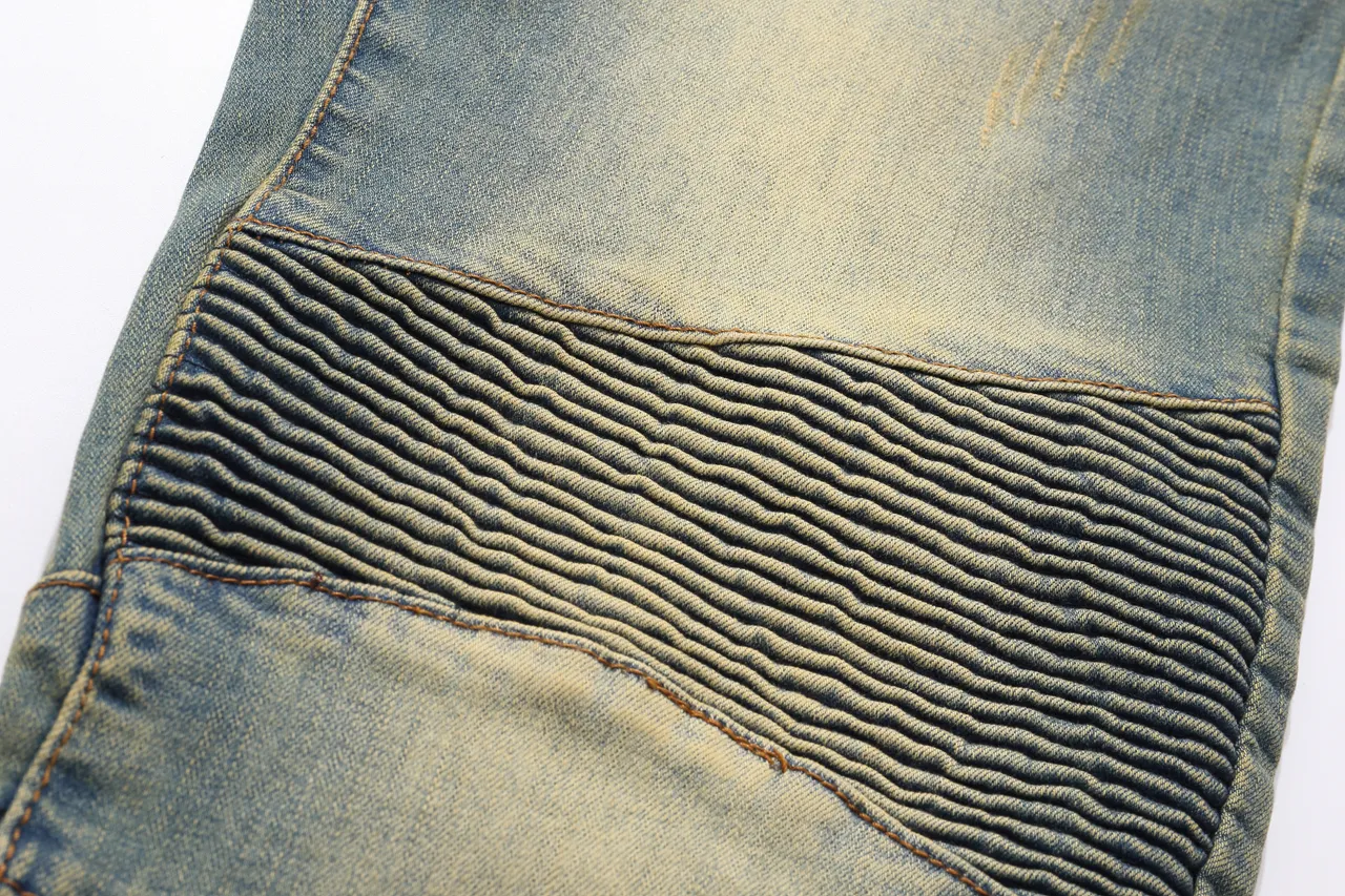 Balmain Bleu Beige usé lavage moyen denim à fermeture éclair poches avant shorts 14