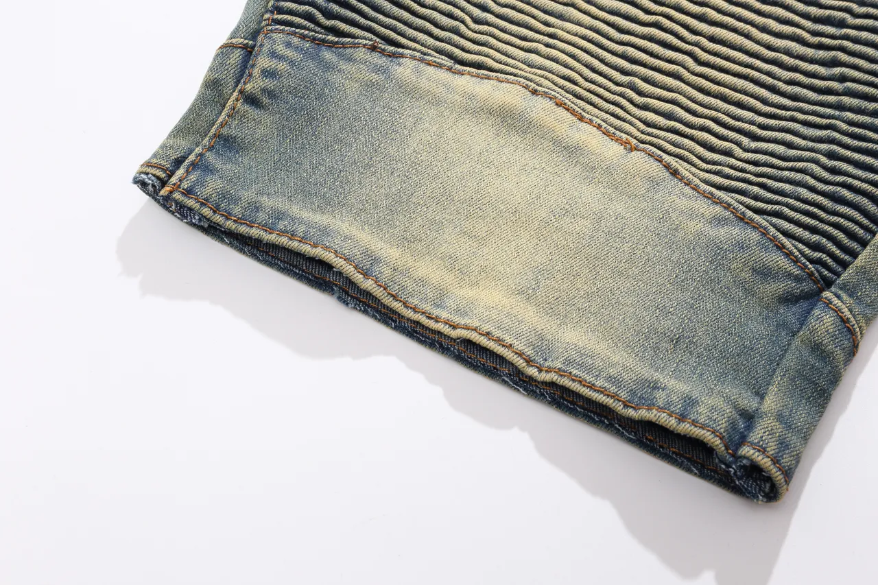 Balmain Bleu Beige usé lavage moyen denim à fermeture éclair poches avant shorts 15