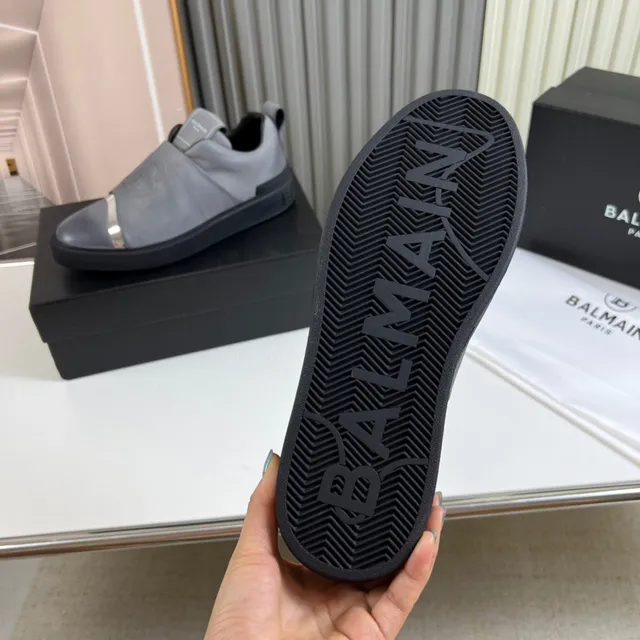 Balmain Gris Argent Slip-On Sangle Élastique Chaussures Lifestyle 2