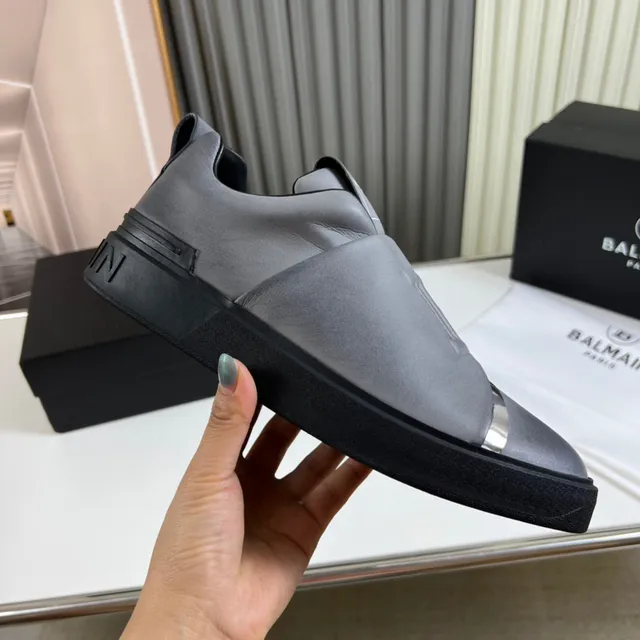 Balmain Gris Argent Slip-On Sangle Élastique Chaussures Lifestyle 4