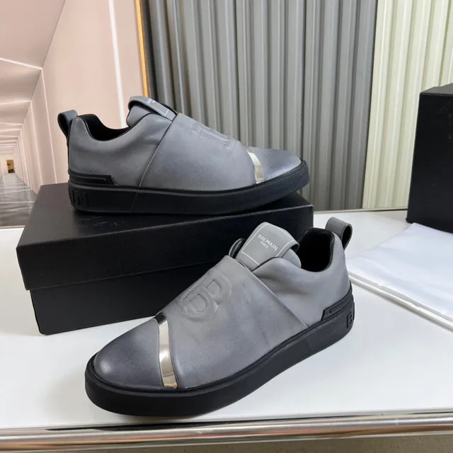 Balmain Gris Argent Slip-On Sangle Élastique Chaussures Lifestyle 7