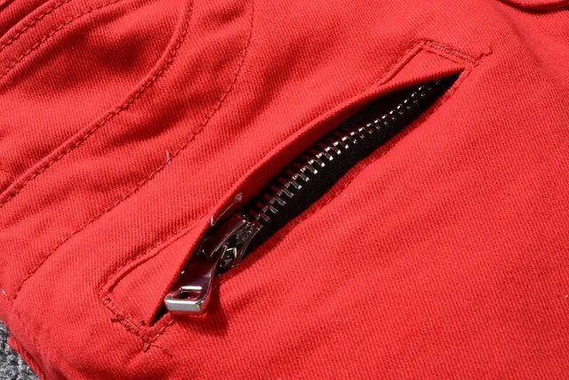 Balmain Moto-Style Red Zippered Pocket Pants 8