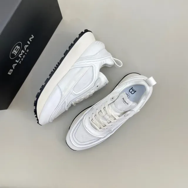 Balmain Track Trainer सफेद और काला लाइफस्टाइल स्नीकर्स 7