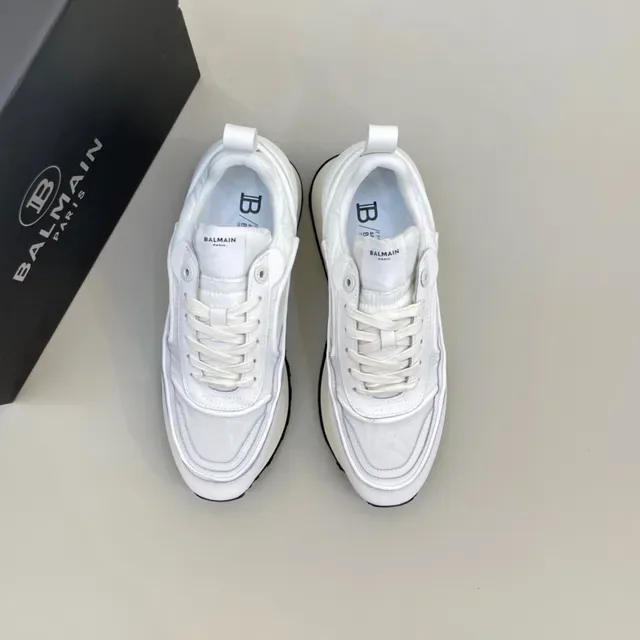 Balmain Track Trainer सफेद और काला लाइफस्टाइल स्नीकर्स 8