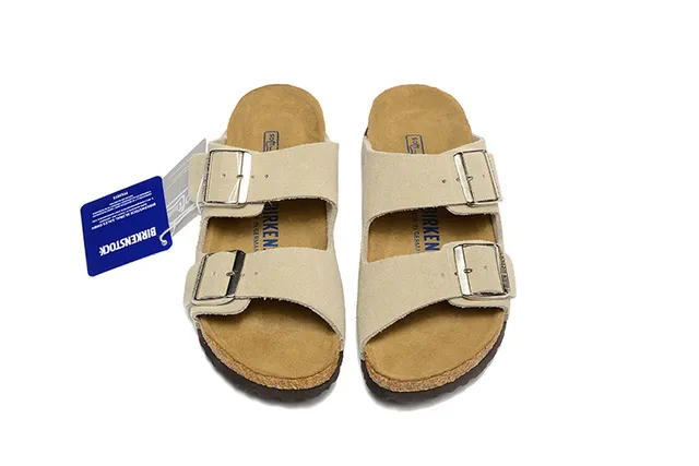 Birkenstock Arizona Beige Suede-Like Two-Strap कैजुअल सैंडल 3
