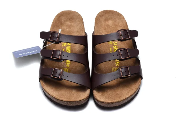 Birkenstock Arizona sandalias casuales de cuero marrón 3