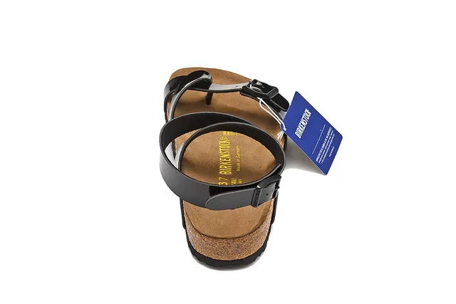 Birkenstock Arizona चमकदार काला ग्लाडिएटर सैंडल 5