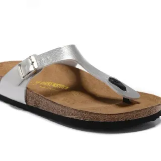 Birkenstock Arizona धातु चांदी आरामदायक सैंडल
