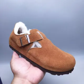 Birkenstock Boston शियरलिंग लाइनड सुड मैरी जेन जूता