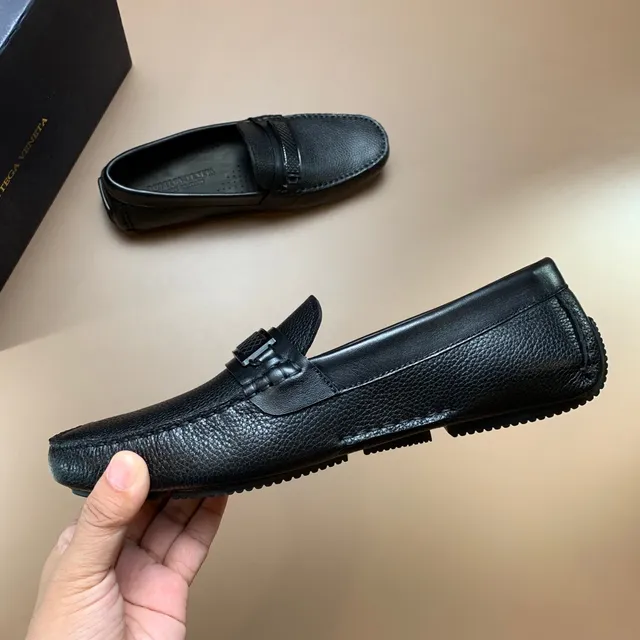 Bottega Veneta Andiamo কালো পেবল লেদার লোফার 2
