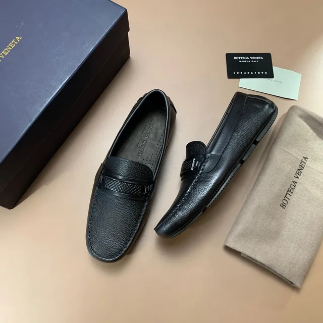Bottega Veneta Andiamo কালো পেবল লেদার লোফার 5