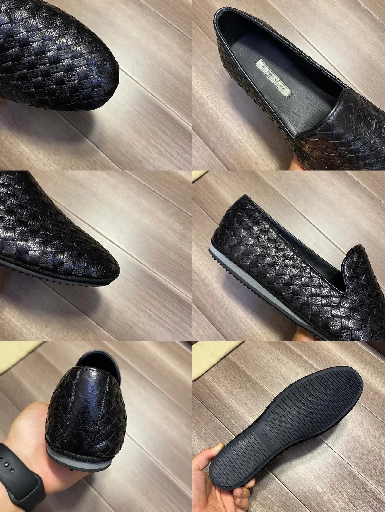Bottega Veneta Andiamo Tecido Intrecciato Mocassins Preto 3