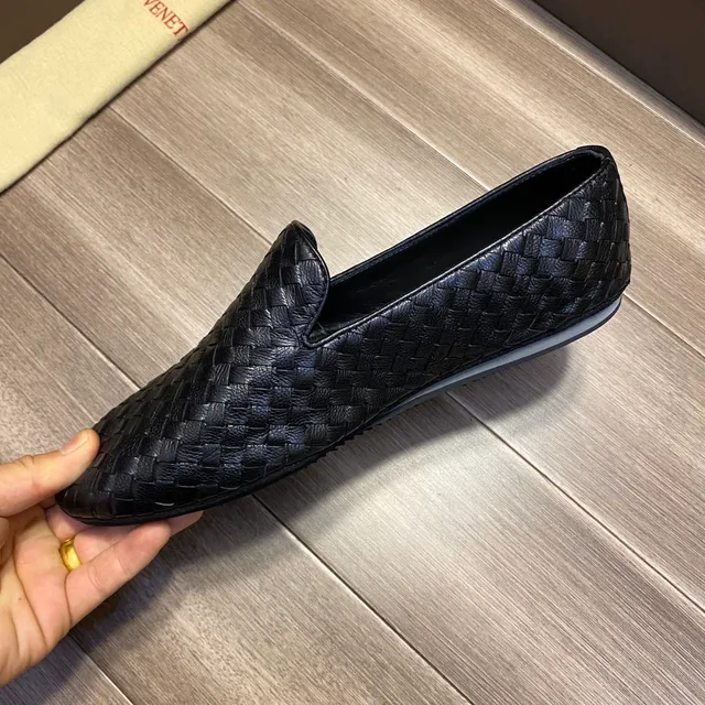 Bottega Veneta Andiamo Tecido Intrecciato Mocassins Preto 4