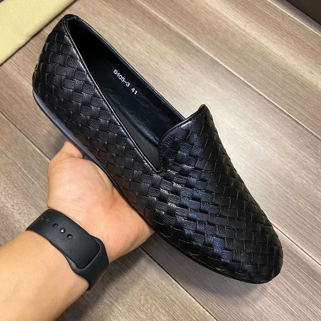 Bottega Veneta Andiamo Tecido Intrecciato Mocassins Preto 5