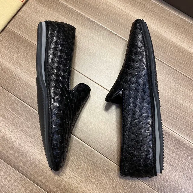 Bottega Veneta Andiamo Tecido Intrecciato Mocassins Preto 6