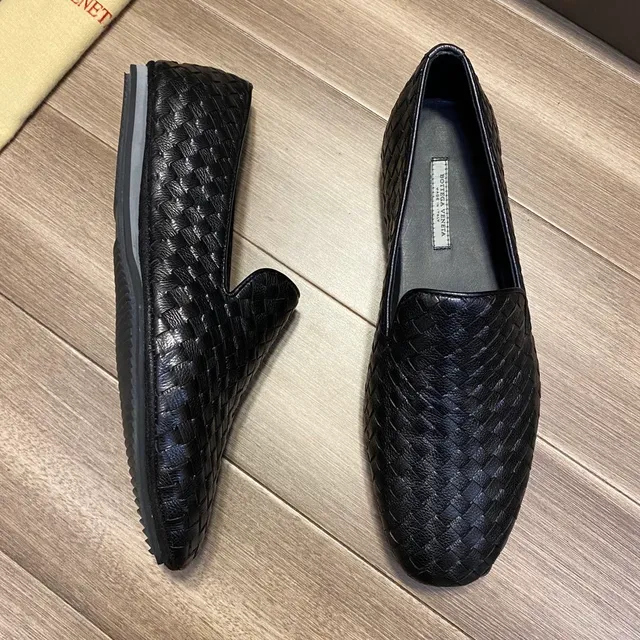 Bottega Veneta Andiamo Tecido Intrecciato Mocassins Preto 8