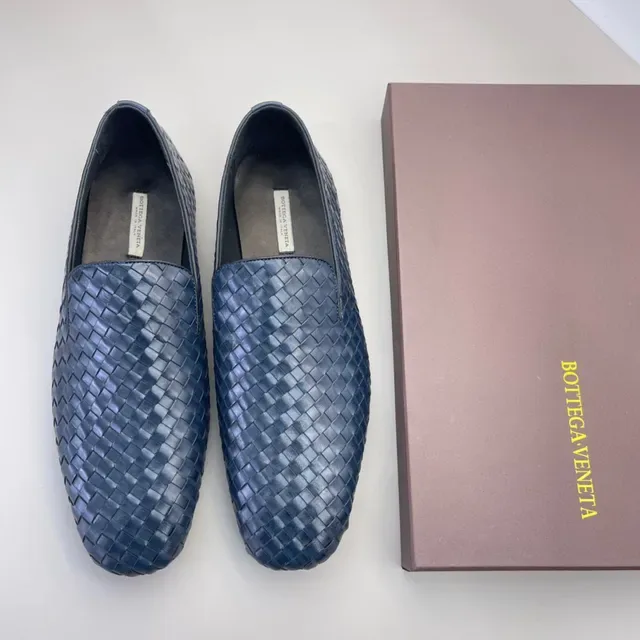 Bottega Veneta Andiamo Woven Intrecciato 海军蓝 乐福鞋 3