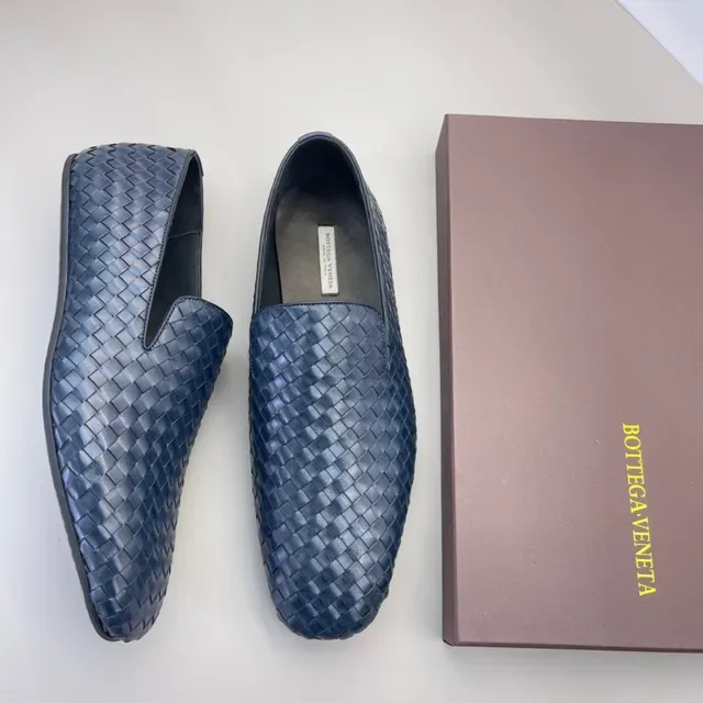Bottega Veneta Andiamo Woven Intrecciato 海军蓝 乐福鞋 5