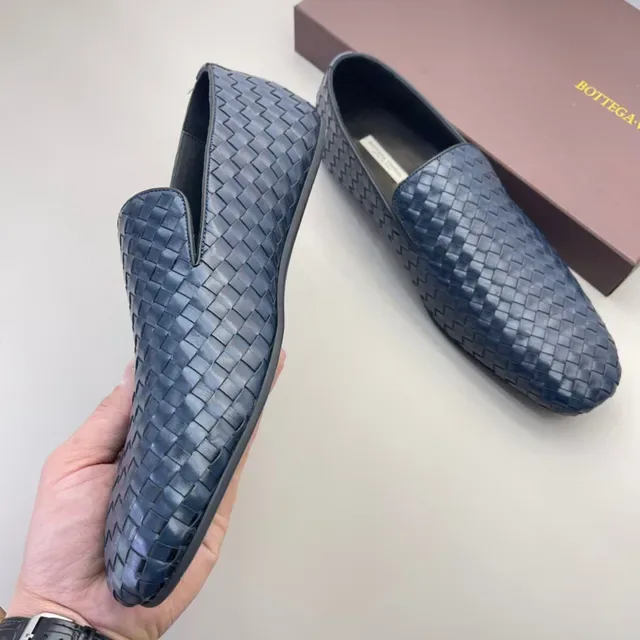 Bottega Veneta Andiamo Woven Intrecciato 海军蓝 乐福鞋 6