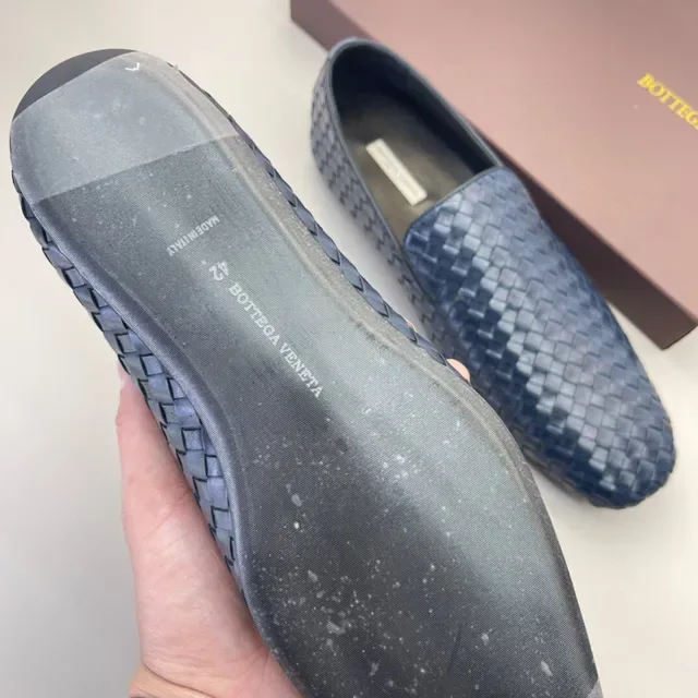 Bottega Veneta Andiamo Woven Intrecciato 海军蓝 乐福鞋 7
