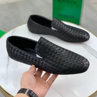 بوتيغا فينيتا أسود Intrecciato جلد منسوج كعب منزلق ليفر