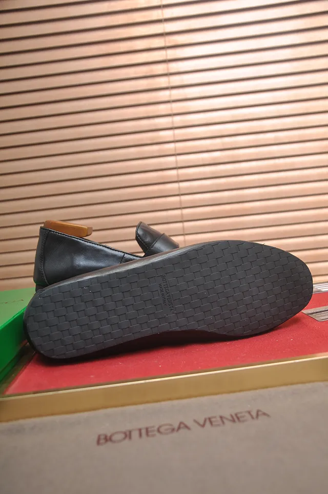 Bottega Veneta Black Leather Buckle Strap Loafers 3