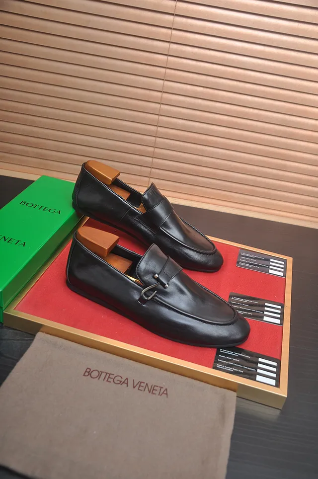 Bottega Veneta Black Leather Buckle Strap Loafers 4
