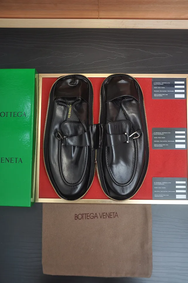 Bottega Veneta Black Leather Buckle Strap Loafers 5