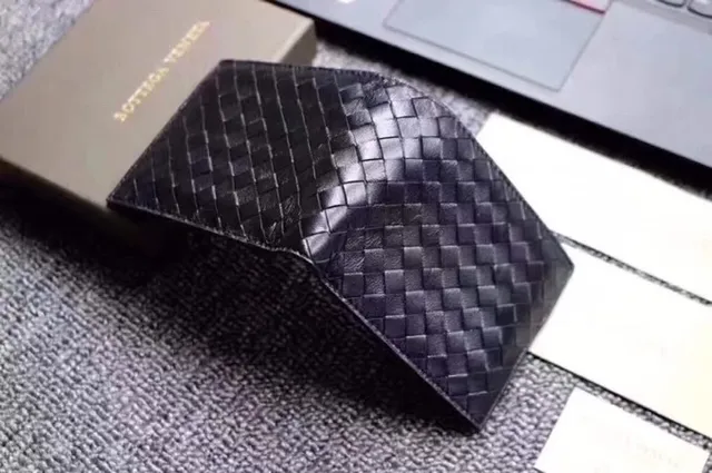 Bottega Veneta Cassette Intrecciato أسود محفظة قصيرة 4