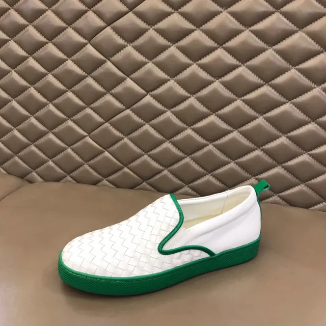 Bottega Veneta Cassette Loafer White and Green Intrecciato Slip-On Loafer 5