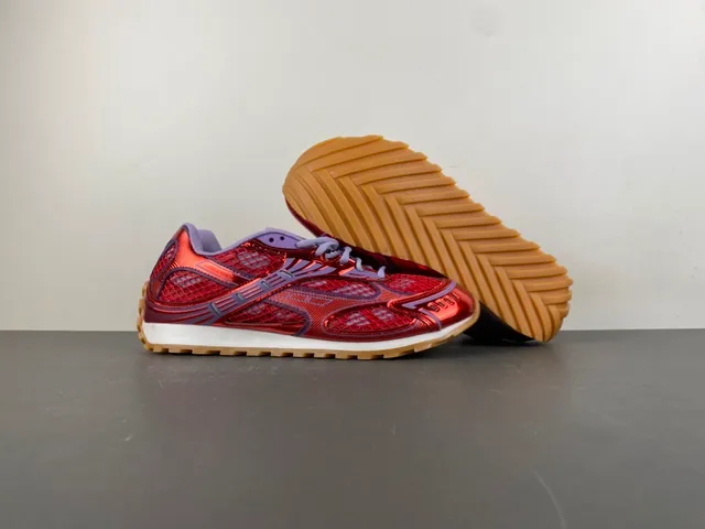 Bottega Veneta Cassette Metallic Red and Purple Lifestyle Sneakers 12