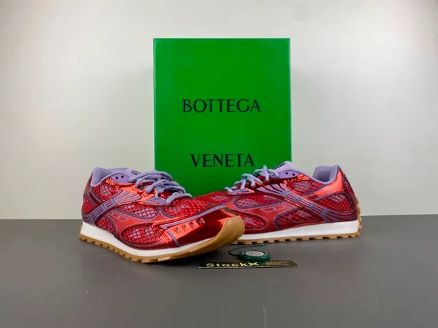 Bottega Veneta Cassette Metallic Red and Purple Lifestyle Sneakers 13