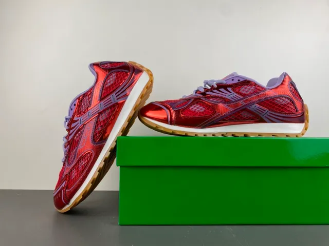 Bottega Veneta Cassette Metallic Red and Purple Lifestyle Sneakers 14