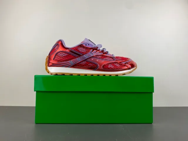 Bottega Veneta Cassette Metallic Red and Purple Lifestyle Sneakers 15