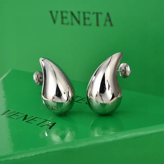 Bottega Veneta 沙丁鱼泪滴抛光金银耳钉 3
